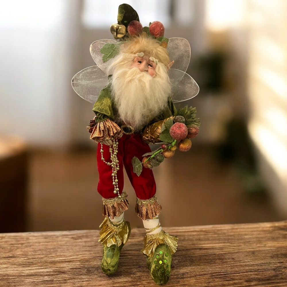 Mark‎ Roberts Christmas Collection Fairy Elf Figure Red Green Wings 22”